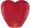 10 Heart Shaped Sky Lanterns - Red Colour