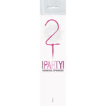 1 Packet of 7" Unique Party Number 2 Cake Sparkler (1 per pack) - Pink