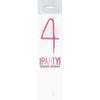 1 Packet of 7" Unique Party Number 4 Cake Sparkler (1 per pack) - Pink