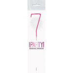 1 Packet of 7" Unique Party Number 7 Cake Sparkler (1 per pack) - Pink
