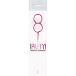 1 Packet of 7" Unique Party Number 8 Cake Sparkler (1 per pack) - Pink