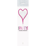 1 Packet of 7" Unique Party Heart Shaped Cake Sparkler - Pink