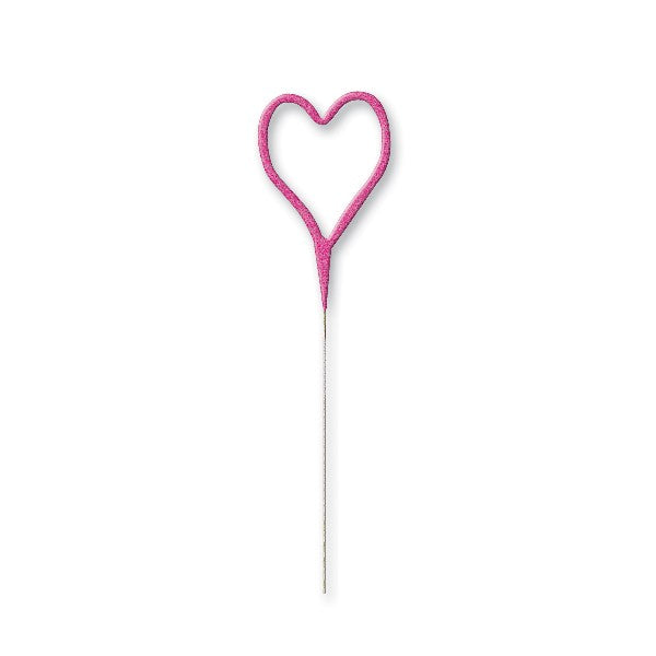 1 Packet of 7" Unique Party Heart Shaped Cake Sparkler - Pink