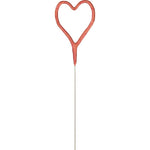 1 Packet of 7" Unique Party Heart Shaped Cake Sparkler - Rose Gold