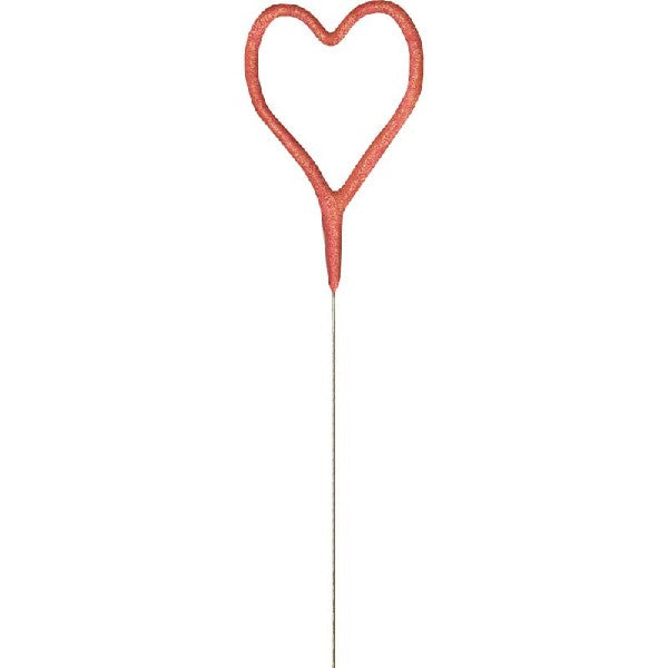 1 Packet of 7" Unique Party Heart Shaped Cake Sparkler - Rose Gold