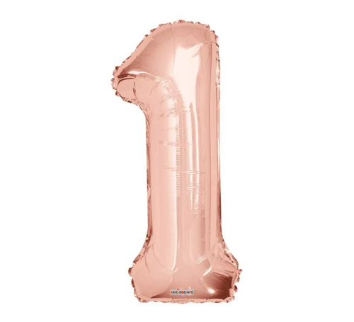 1 x 34" Giant Foil Number 1 Helium Balloon Rose Gold Birthday Party
