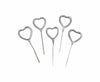 5 Packets of 4" Hallmark Heart Shaped Cake Sparklers (5 per pack) - Silver