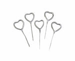 40 x 4" Heart Shaped Silver Cake Sparklers in Premium Storage Tin