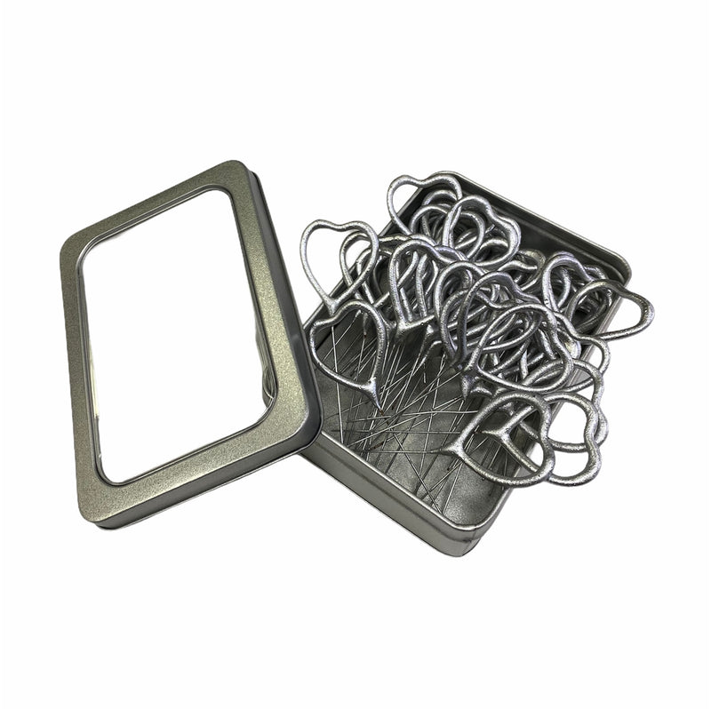 40 x 4" Heart Shaped Silver Cake Sparklers in Premium Storage Tin