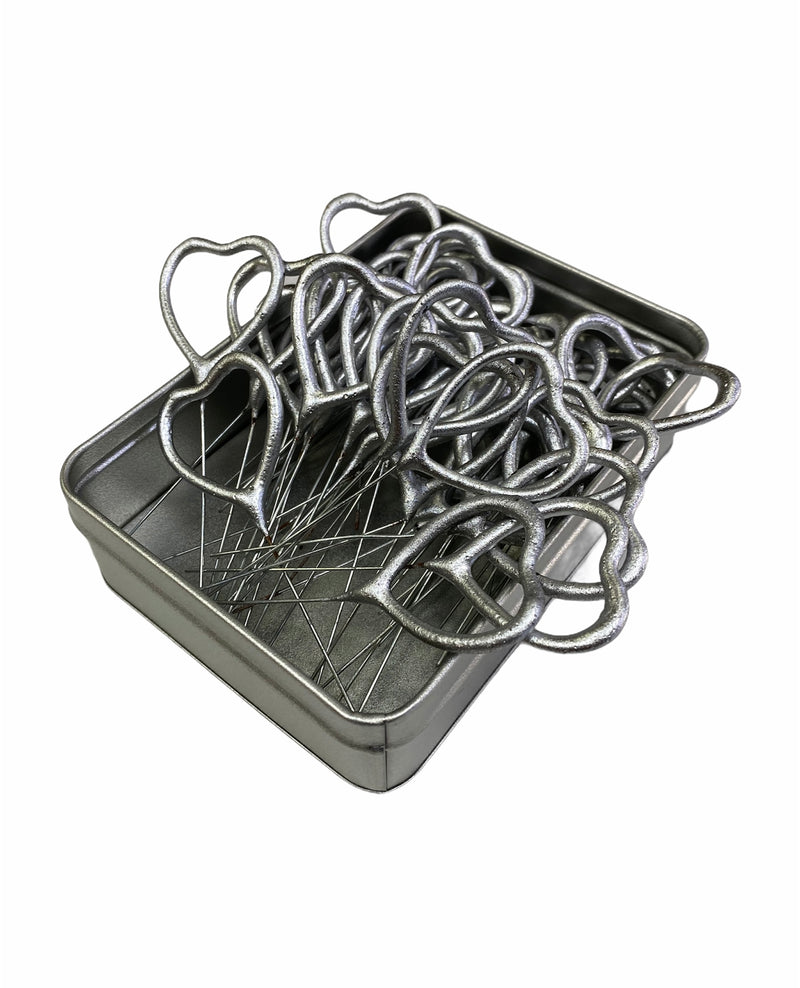 40 x 4" Heart Shaped Silver Cake Sparklers in Premium Storage Tin