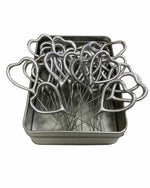 40 x 4" Heart Shaped Silver Cake Sparklers in Premium Storage Tin