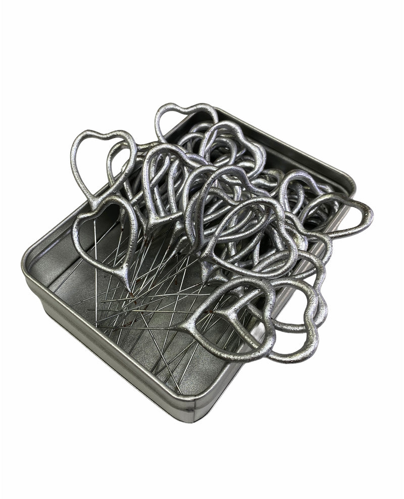 40 x 4" Heart Shaped Silver Cake Sparklers in Premium Storage Tin