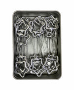 40 x 4" Star Shaped Silver Cake Sparklers in Premium Storage Tin