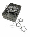 40 x 4" Star Shaped Silver Cake Sparklers in Premium Storage Tin