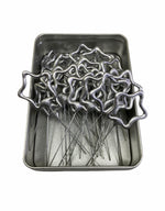 40 x 4" Star Shaped Silver Cake Sparklers in Premium Storage Tin