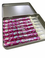 7 x 15cm Pink Ice Fountains in Premium Hinged Storage Tin