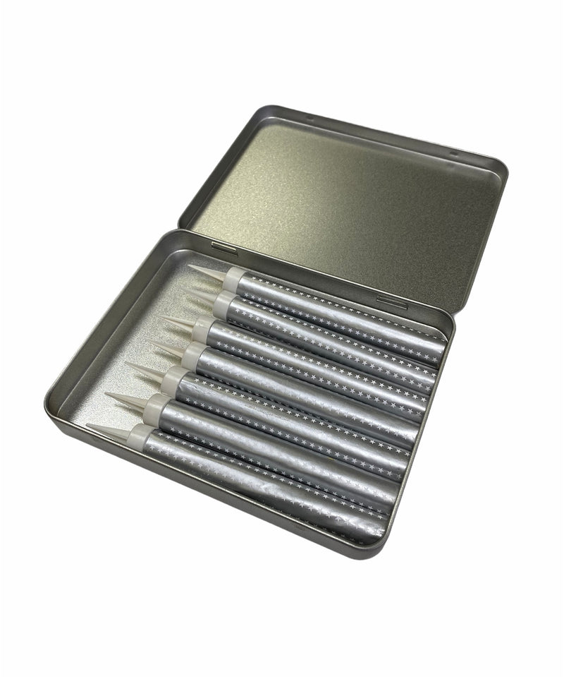 7 x 15cm Silver Ice Fountains in Premium Hinged Storage Tin