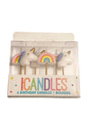 Unicorn and Rainbow Birthday Candles 6 pack