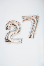 1 x 65cm/25.5" Foil Number 2 Helium Balloon Silver