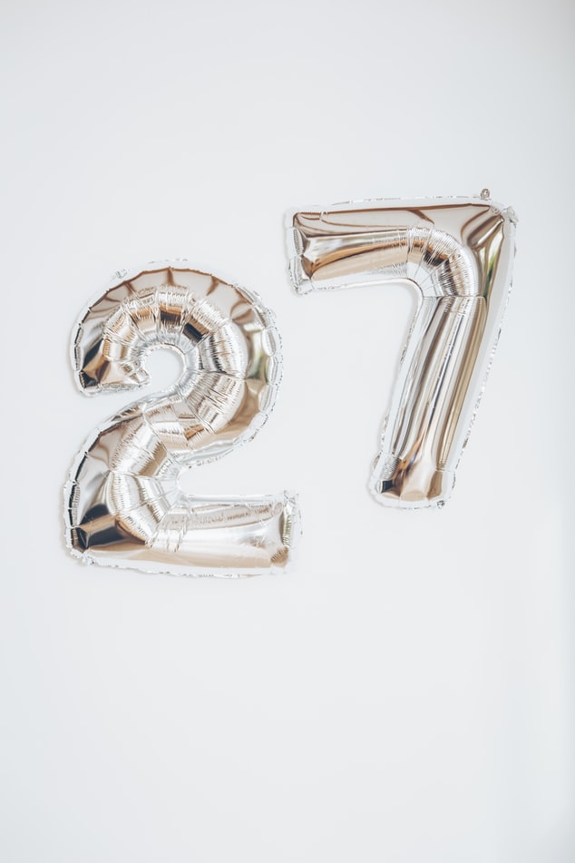 1 x 65cm/25.5" Foil Number 7 Helium Balloon Silver