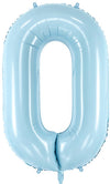 1 x 34" Giant Foil Number 0 Helium Balloon Baby Blue
