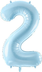 1 x 34" Giant Foil Number 2 Helium Balloon Baby Blue