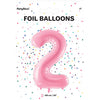 1 x 34" Giant Foil Number 2 Helium Balloon Baby Pink