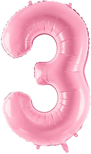 1 x 34" Giant Foil Number 3 Helium Balloon Baby Pink