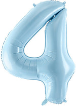 1 x 34" Giant Foil Number 4 Helium Balloon Baby Blue