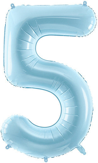 1 x 34" Giant Foil Number 5 Helium Balloon Baby Blue