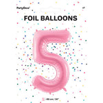 1 x 34" Giant Foil Number 5 Helium Balloon Baby Pink