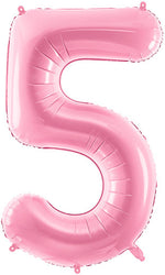 1 x 34" Giant Foil Number 5 Helium Balloon Baby Pink