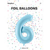 1 x 34" Giant Foil Number 6 Helium Balloon Baby Blue