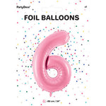 1 x 34" Giant Foil Number 6 Helium Balloon Baby Pink