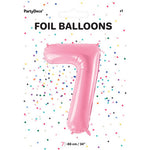 1 x 34" Giant Foil Number 7 Helium Balloon Baby Pink