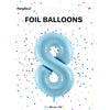 1 x 34" Giant Foil Number 8 Helium Balloon Baby Blue