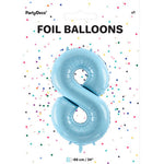 1 x 34" Giant Foil Number 8 Helium Balloon Baby Blue