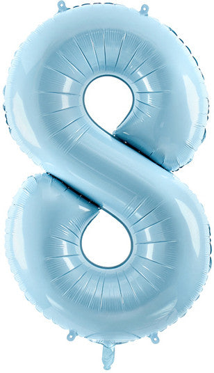 1 x 34" Giant Foil Number 8 Helium Balloon Baby Blue