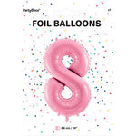 1 x 34" Giant Foil Number 8 Helium Balloon Baby Pink