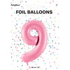 1 x 34" Giant Foil Number 9 Helium Balloon Baby Pink