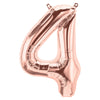 1 x 65cm/25.5" Foil Number 4 Helium Balloon Rose Gold