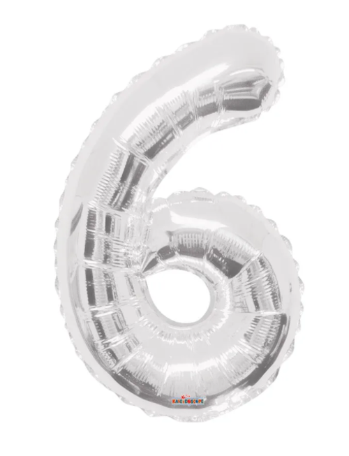 1 x 34" Giant Foil Number 5 Helium Balloon Silver
