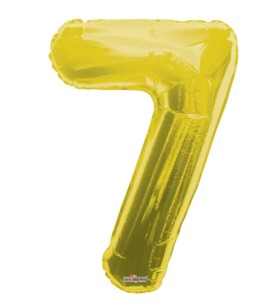 1 x 34" Giant Foil Number 7 Helium Balloon Gold