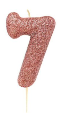 1 Packet of 2.7" Creative Party Number 7 Cake Candle (1 per pack) - Pink Glitter