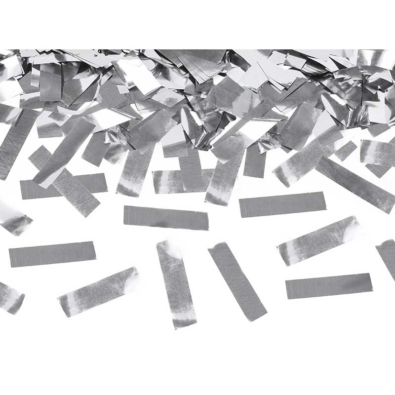 1 x 80cm Party Deco Metallic Confetti Cannon - Silver