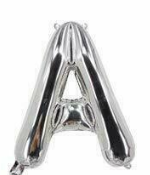 1 x 40" Giant Foil Letter Helium Balloon (Letters A-Z) - Silver