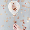 1 Packet of Rose Gold Mini Confetti Balloon Wands (5 per pack)