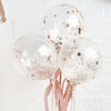 1 Packet of Rose Gold Mini Confetti Balloon Wands (5 per pack)