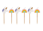 Rainbow and Unicorn Pick Candles by Unique Party