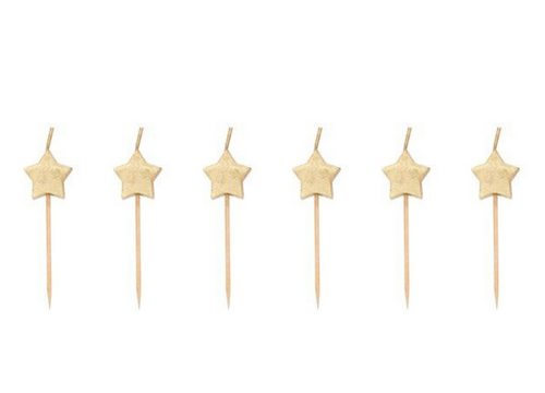 Gold Star Shaped Pick Candles by Unique Party